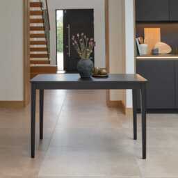 Paul Large Black Oak Extending Dining Table Set - 4 Seater - Agatha Black Dining Chairs - thumbnail 3