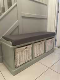Fyfield 3 Seater Hallway Storage Bench with Storage - Grey - thumbnail 6