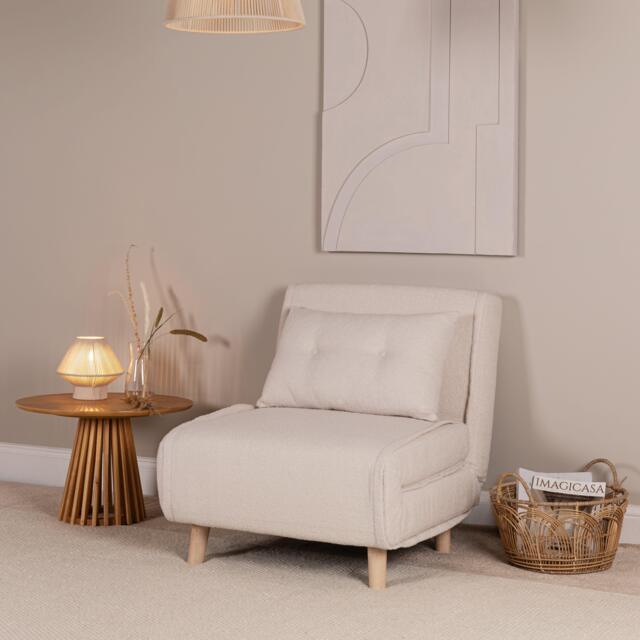 Una Single Sofa Bed - White Teddy - image 1