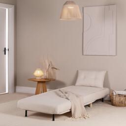 Una Single Sofa Bed - White Teddy - thumbnail 2