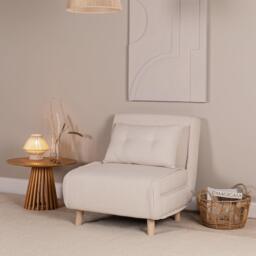 Una Single Sofa Bed - White Teddy - thumbnail 1