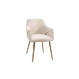 Ella 160cm Pale Oak Dining Table Set - 6 Seater - 4 Freya Dining Chairs with  2 Freya Armchairs - Oat Boucle with Pale Oak Legs - thumbnail 4