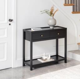 Charlie Black 2 Drawer Console Table