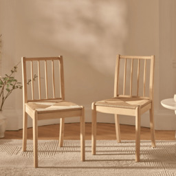 Noah Whitewash Oak Extending Dining Table Set - 4 Seater - Tilly Wooden Bench & Tilly Whitewash Oak Natural String Dining Chairs - thumbnail 4