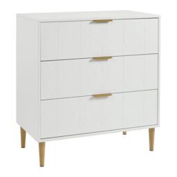 Gloria 3 Drawer Chest of Drawers - White & Brass Effect - thumbnail 5