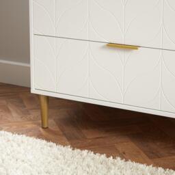 Gloria 3 Drawer Chest of Drawers - White & Brass Effect - thumbnail 3