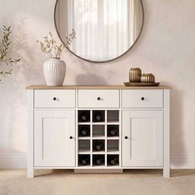 Bampton Sideboard with Wine Rack - Alabaster White - image 1