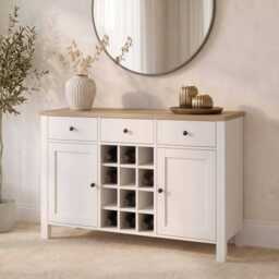 Bampton Sideboard with Wine Rack - Alabaster White - thumbnail 2