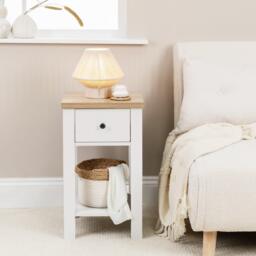 Bampton 1 Drawer Bedside Table - Alabaster White - thumbnail 2