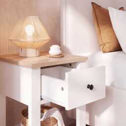 Bampton 1 Drawer Bedside Table - Alabaster White - thumbnail 3