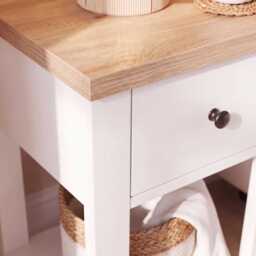 Bampton 1 Drawer Bedside Table - Alabaster White - thumbnail 4