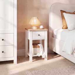 Bampton 1 Drawer Bedside Table - Alabaster White - thumbnail 2