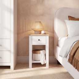 Bampton 1 Drawer Bedside Table - Alabaster White