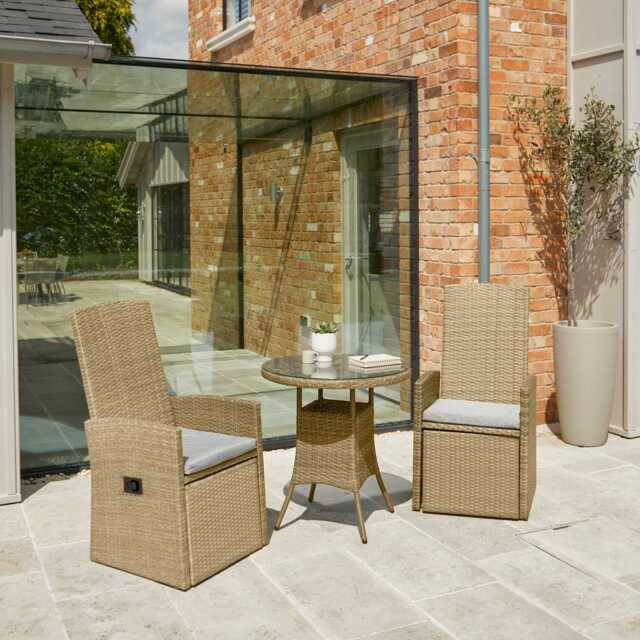 Kemble/Marston Garden Reclining Chair with Cushion - Natural Brown - image 1