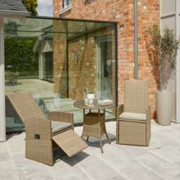 Kemble/Marston Garden Reclining Chair with Cushion - Natural Brown - thumbnail 2