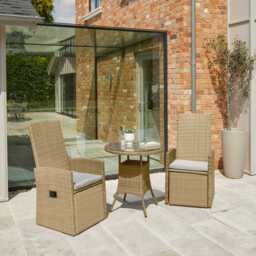 Kemble/Marston Garden Reclining Chair with Cushion - Natural Brown - thumbnail 1