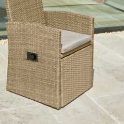 Kemble/Marston Garden Reclining Chair with Cushion - Natural Brown - thumbnail 3