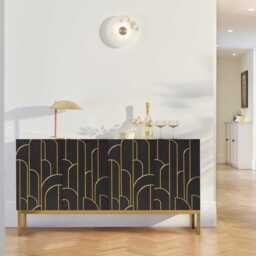 Gatsby Large 4 Door Sideboard - Noir Black - thumbnail 1