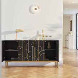 Gatsby Large 4 Door Sideboard - Noir Black - thumbnail 2