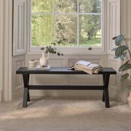Charlotte 3 Seater Dining Bench - Black Oak