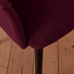 Freya Burgundy Red Armchair - Set of 2 - Black Oak Legs - thumbnail 5