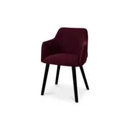Freya Burgundy Red Armchair - Set of 2 - Black Oak Legs - thumbnail 6