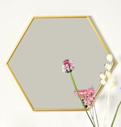 Kirton 50x43cm Metal Hexagon Mirror - Gold - image 1