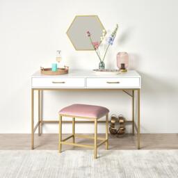 Kirton 50x43cm Metal Hexagon Mirror - Gold - thumbnail 2