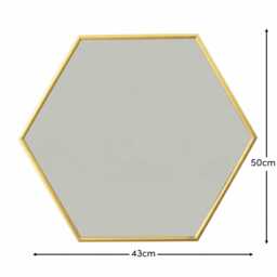 Kirton 50x43cm Metal Hexagon Mirror - Gold - thumbnail 4