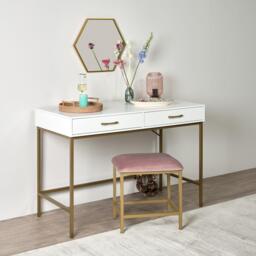 Kirton 50x43cm Metal Hexagon Mirror - Gold - thumbnail 3