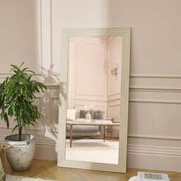 Orkney 180x90cm Wooden Mirror - Oatmeal - thumbnail 1