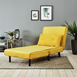 Una Single Sofa Bed - Yellow Velvet - thumbnail 5
