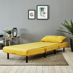 Una Single Sofa Bed - Yellow Velvet - thumbnail 4