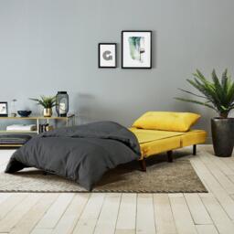Una Single Sofa Bed - Yellow Velvet - thumbnail 6