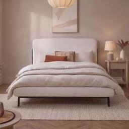 Tallulah Double Bed - Chalk White Boucle - thumbnail 2