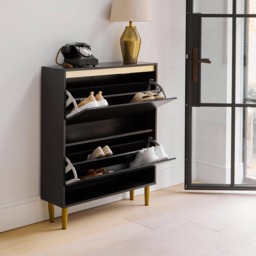 Iliana Shoe Cabinet - 2 Door - Charcoal Grey - thumbnail 2