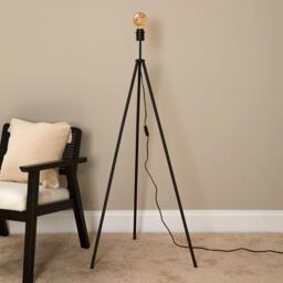 Litton 130cm Metal Floor Lamp - Black - thumbnail 2