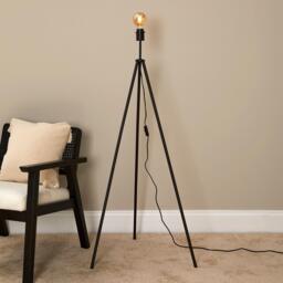 Litton 130cm Metal Floor Lamp - Black - thumbnail 1