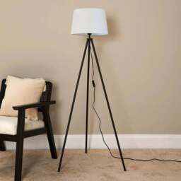 Litton 130cm Metal Floor Lamp - Black - thumbnail 2