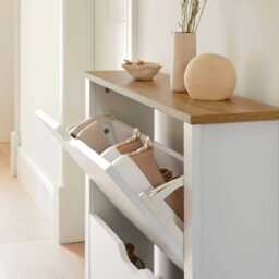Windsor Shoe Cabinet - 2 Door - White - thumbnail 4