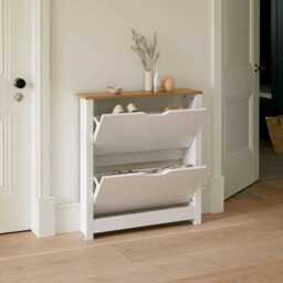 Windsor Shoe Cabinet - 2 Door - White - thumbnail 3