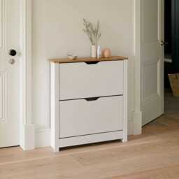 Windsor Shoe Cabinet - 2 Door - White - thumbnail 1