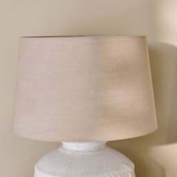 Merton Ceramic Lamp Base & Coningsby Taupe Cotton Lampshade - 40cm - thumbnail 3