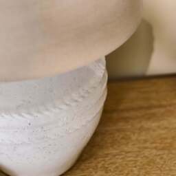 Merton Ceramic Lamp Base & Coningsby Taupe Cotton Lampshade - 40cm - thumbnail 4