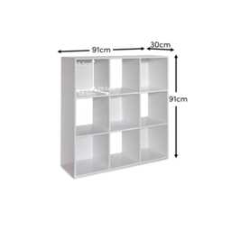 9 Cube Storage Unit - Chalk White Bookcase - thumbnail 4