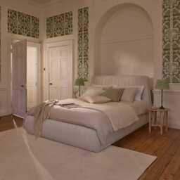 Etta King Ottoman Bed - Ivory Pleated - thumbnail 5