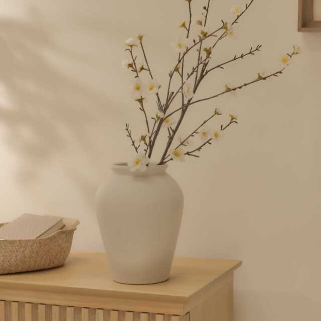 Kalera 23cm Terracotta Vase - Off White - image 1