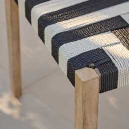 Saffron Brushed Light Acacia Garden Chair - Set of 2 - Beige/Black - thumbnail 4