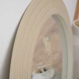Kubu 70cm Wooden Round Mirror - Taupe - thumbnail 2