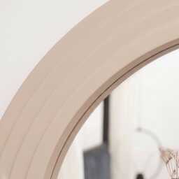 Kubu 70cm Wooden Round Mirror - Taupe - thumbnail 2